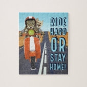 懸命に乗りますか、または-モペットの猫を家に居て下さい ジグソーパズル (縦)