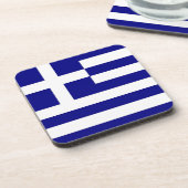 懸命のギリシャ国旗を持つプラスチックのコースター コースター (左側)