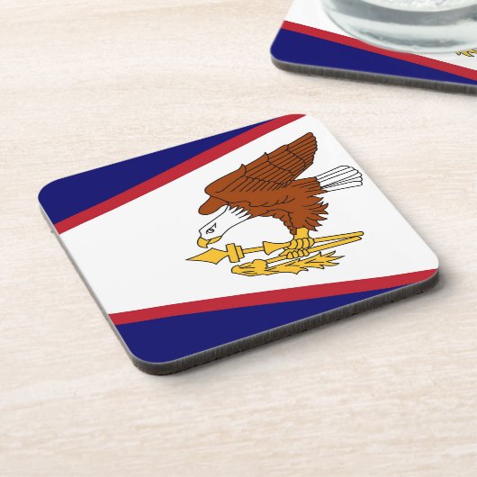 懸命のプラスチックのコースターでアメリカのサモア国旗 コースター (左側)