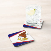 懸命のプラスチックのコースターでアメリカのサモア国旗 コースター (右側)