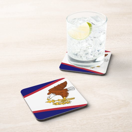 懸命のプラスチックのコースターでアメリカのサモア国旗 コースター (右側)