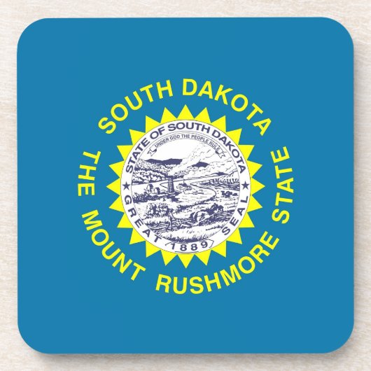 懸命のプラスチックコースターでサウスダコタ州旗 コースター (正面)