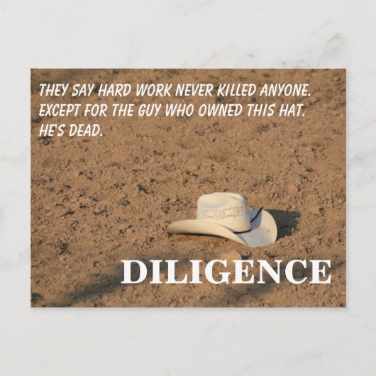 懸命の仕事で死ぬことはない（私は約束） ポストカード (正面)