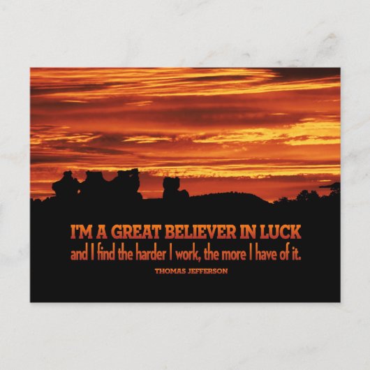 懸命の仕事と運のポストカード ポストカード (正面)