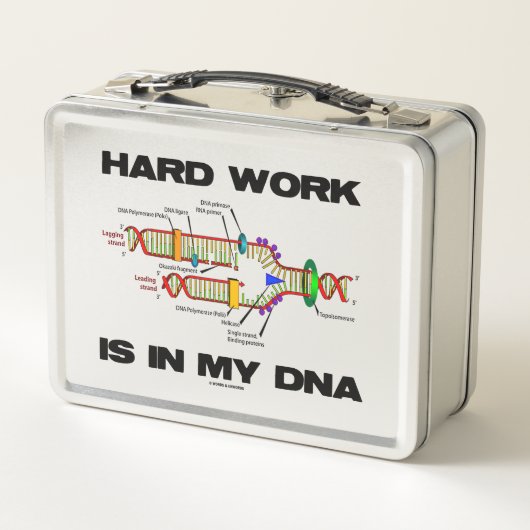 懸命の仕事は私のDNA分子生物学のユーモアの中にある メタルランチボックス (裏面)