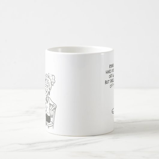 懸命の仕事は、皮肉なおもしろいオフィスレディ コーヒーマグカップ (中央)