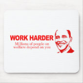 懸命の仕事-何百万の福祉の人々は依存します マウスパッド (正面)