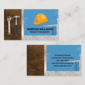 懸命の帽子とツール |ローラの絵を描背景 名刺 (正面/裏面)