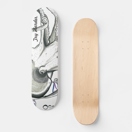 懸命の試みか宇宙のタコのスケートボード スケートボード (正面)