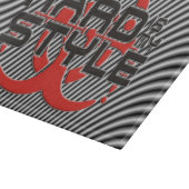 懸命は私のスタイル – 黒と白のストライプ カッティングボード (角)