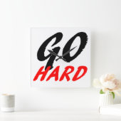 懸命は行きます スクエア壁時計 (ホーム)