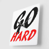 懸命は行きます スクエア壁時計 (傾斜)