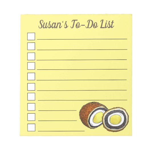 懸命ゆでスコッチエッグ英国スナック食品 ノートパッド (正面)