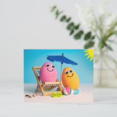 懸命ゆで卵をビーチ シーズンポストカード (スタンド正面)