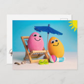 懸命ゆで卵をビーチ シーズンポストカード (正面/裏面)