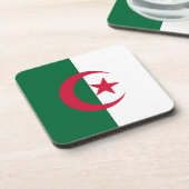 懸命アルジェリア国旗を持つプラスチックのコースター コースター (左側)