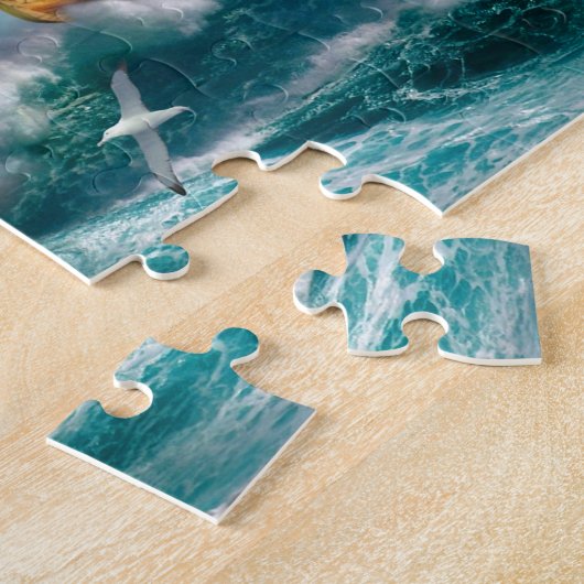 懸命ウェイ帆船航海船海海波 ジグソーパズル (側面)