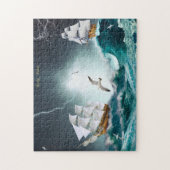 懸命ウェイ帆船航海船海海波 ジグソーパズル (縦)