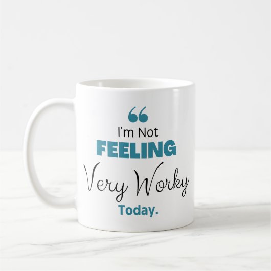 懸命カップ今日は感じあまり働かない コーヒーマグカップ (左)