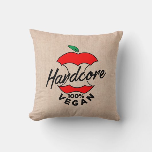 懸命コアビーガン、Appleコアビーガン、ハードコアビーガン クッション (正面)