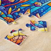 懸命シャークパズルイン鮮やかモザイクスタイル ジグソーパズル (側面)