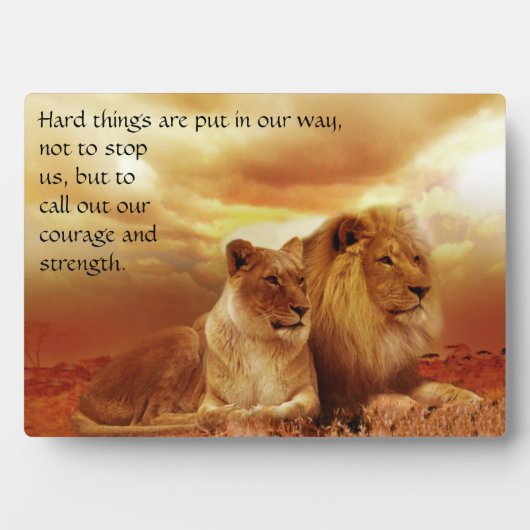 懸命タイムズ、勇気と強さの引用文プラーク フォトプラーク (正面)