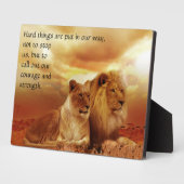 懸命タイムズ、勇気と強さの引用文プラーク フォトプラーク (側面)