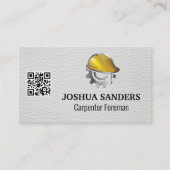 懸命ハットギアロゴ | ホワイトレザー | QRコード 名刺 (正面)