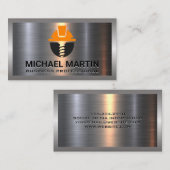 懸命ハットスクリュー |建築ロゴ |アルミニウム 名刺 (正面/裏面)