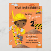 懸命ハット誕生日招待状カード (正面/裏面)