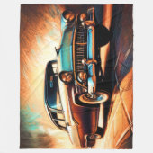 懸命パステルアンティークカー フリースブランケット (正面)