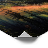 懸命パステルスケッチオブマウンテンランドスケープ ポスター (角)