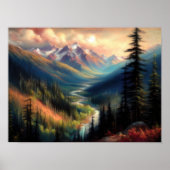 懸命パステルスケッチオブマウンテンランドスケープ ポスター (正面)