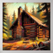 懸命パステルスケッチオブログキャビンin the Woods ポスター (正面)