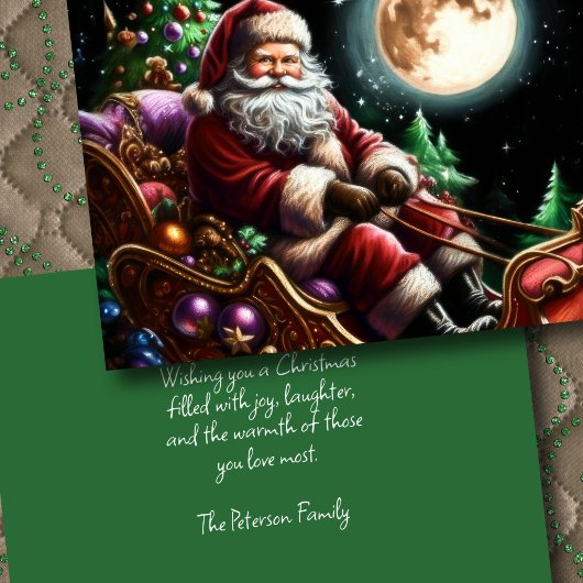 懸命パステルスケッチクリスマスサンタインスリー カード