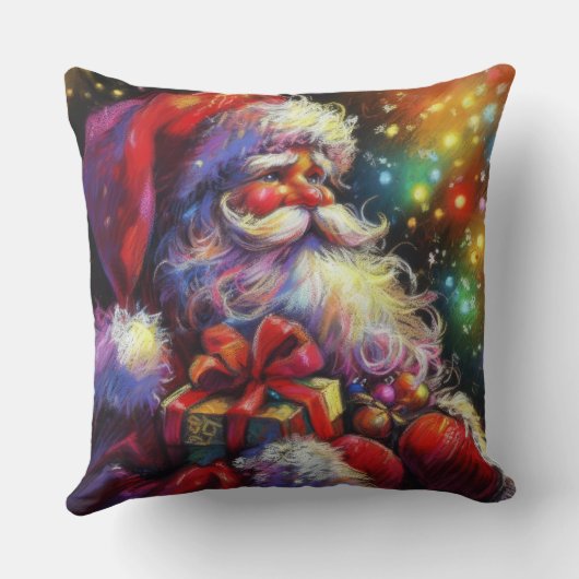 懸命パステルスケッチクリスマスサンタクロース クッション (裏面)