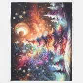 懸命パステルスケッチクリスマスツリーズお洒落 フリースブランケット (正面)