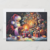 懸命パステルスケッチクリスマスホリデーサンタクロース カード (正面)