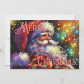 懸命パステルスケッチクリスマスホリデーサンタクロース カード (正面)