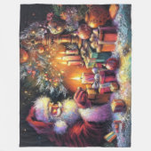 懸命パステルスケッチクリスマスホリデーサンタクロース フリースブランケット (正面)