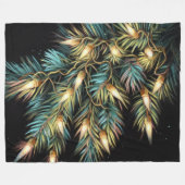 懸命パステルスケッチクリスマスホリデーストリングライト フリースブランケット (正面(横))