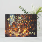 懸命パステルスケッチクリスマスホリデーツリーキャンドル カード (スタンド正面)