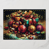 懸命パステルスケッチクリスマスホリデーモチーフ 箔シーズンカード (正面)