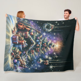 懸命パステルスケッチクリスマスモチーフホリデイ フリースブランケット