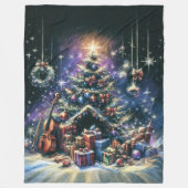 懸命パステルスケッチクリスマスモチーフホリデイ フリースブランケット (正面)