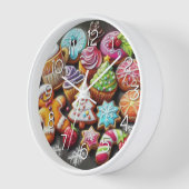 懸命パステルスケッチクリスマスモチーフホリデークッキー 壁時計 (傾斜)