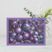 懸命パステルスケッチクリスマスモチーフホリデーパープル カード (スタンド正面)