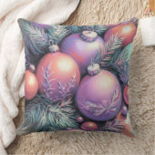 懸命パステルスケッチクリスマスモティフパープルピーチ クッション (ブランケット)