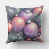懸命パステルスケッチクリスマスモティフパープルピーチ クッション (裏面)