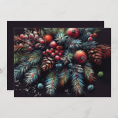 懸命パステルスケッチクリスマスモティフホリデイ シーズンカード (正面/裏面)